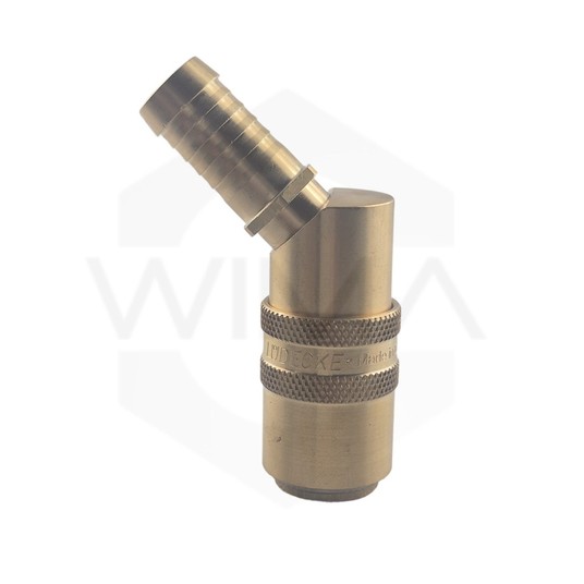 Gniazdo z tuleją do węża 13mm 45st z zaworem -zdjęcie numer 1