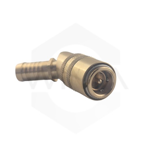 Gniazdo z tuleją do węża 13mm 45st z zaworem -zdjęcie numer 2