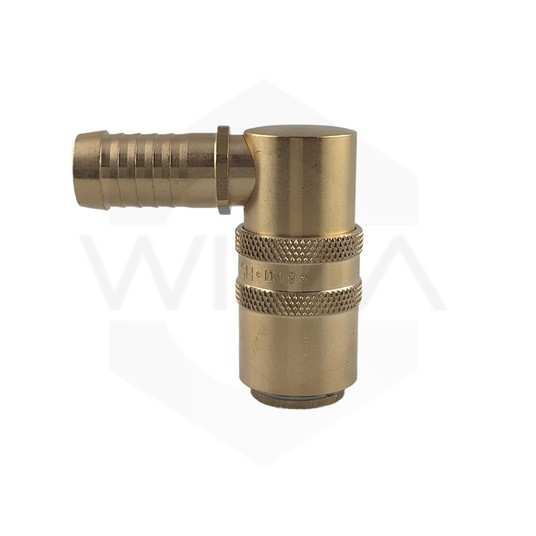 Gniazdo z tuleją do węża 13mm 90st z zaworem -zdjęcie numer 1