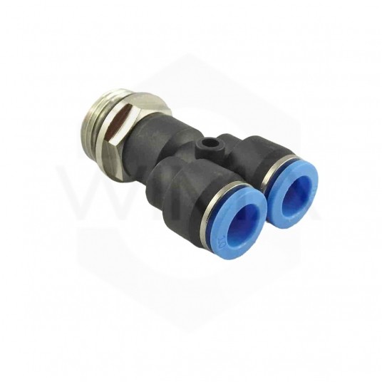 Trójnik wtykowy „Y” 6mm z gw. zew. 3/8" -zdjęcie numer 1