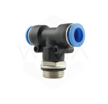 Trójnik wtykowy „T” 12mm z gw. zew. 1/4"